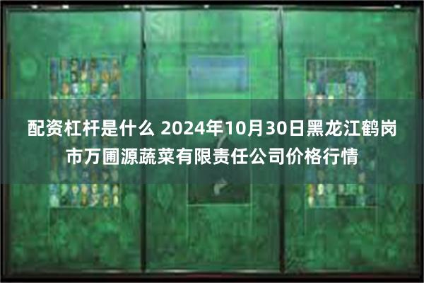 配资杠杆是什么 2024年10月30日黑龙江鹤岗市万圃源蔬菜有限责任公司价格行情