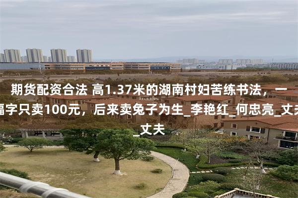 期货配资合法 高1.37米的湖南村妇苦练书法，一幅字只卖100元，后来卖兔子为生_李艳红_何忠亮_丈夫